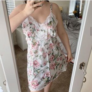 Vintage White Floral Slip Dress